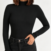 Ribbed Knit Fitted Long Sleeve Turtleneck - Image 2