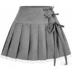 High Waist Pleated A-Line Mini Skirt